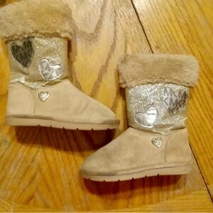 Kids Michael Kors Gold Heart Boots